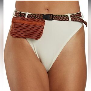 Nike High Cut Bikini Swim Bottoms With Storage Pocket